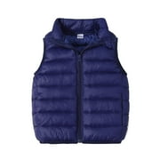 Baby Clothes Toddler Puffer Vests Lightweight Zip up Stand Collar Boys Winter down Vest Solid Color
